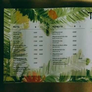 Thực đơn- Cafe Trà Sữa Tree Tea