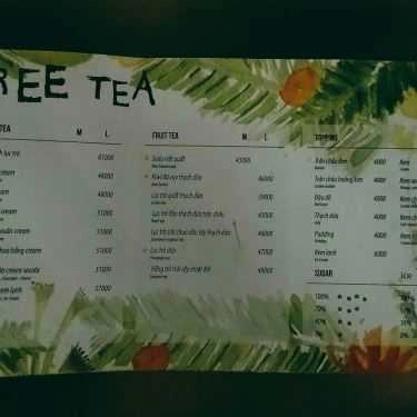 Thực đơn- Cafe Trà Sữa Tree Tea