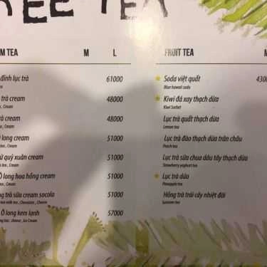 Thực đơn- Cafe Trà Sữa Tree Tea