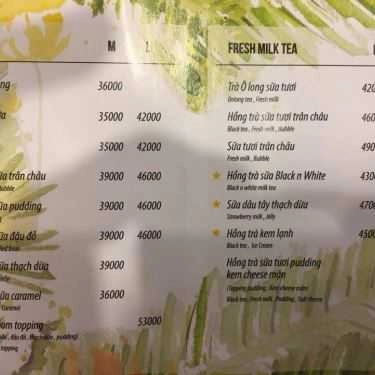 Thực đơn- Cafe Trà Sữa Tree Tea