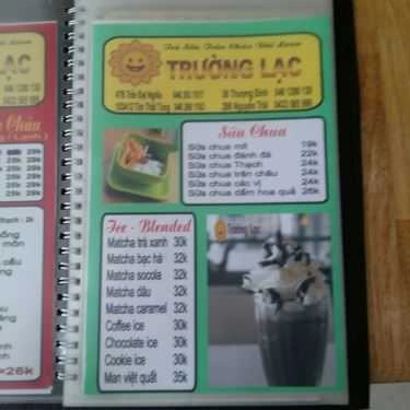 Thực đơn- Cafe Trà Sữa Trường Lạc - Nguyễn Trãi