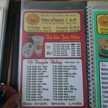 Thực đơn- Cafe Trà Sữa Trường Lạc - Nguyễn Trãi