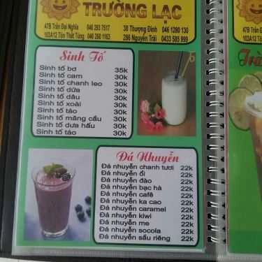 Thực đơn- Cafe Trà Sữa Trường Lạc - Nguyễn Trãi