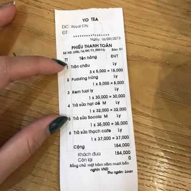 Thực đơn- Cafe Trà Sữa Yo Tea - Royal City