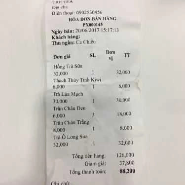 Thực đơn- Cafe Tre Tea