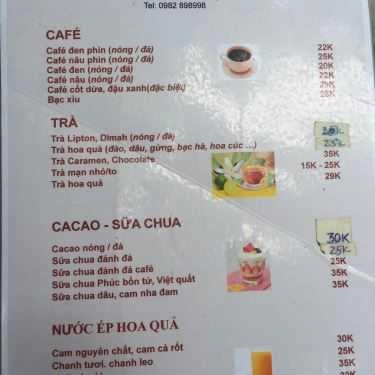 Thực đơn- Trí Cafe