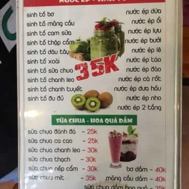 Thực đơn- Trọng Tấn Cafe
