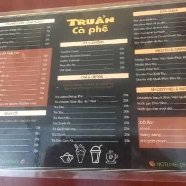 Thực đơn- TRUẨN Cà Phê