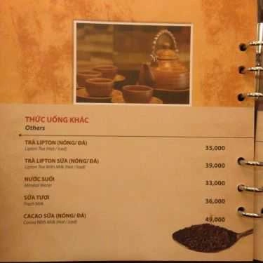 Thực đơn- Trung Nguyên Coffee - Hoàng Đạo Thúy