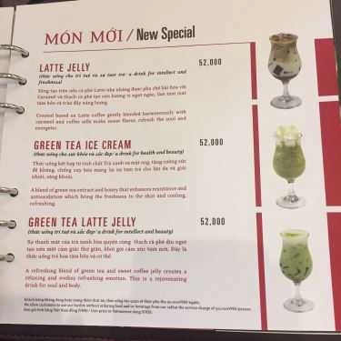 Thực đơn- Trung Nguyên Coffee - Phạm Huy Thông