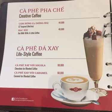 Thực đơn- Trung Nguyên Coffee - Phạm Huy Thông