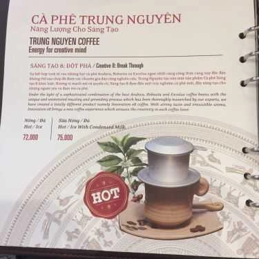 Thực đơn- Trung Nguyên Coffee - Phạm Huy Thông