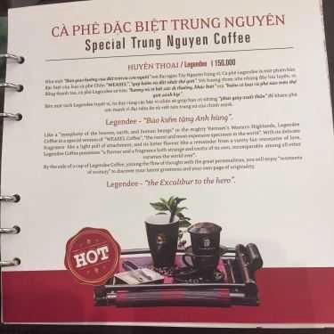 Thực đơn- Trung Nguyên Coffee - Phạm Huy Thông