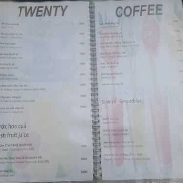 Thực đơn- Twenty Cafe - Lê Hồng Phong