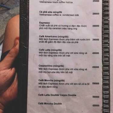 Thực đơn- Twenty Cafe - Lê Hồng Phong