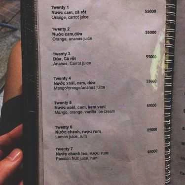Thực đơn- Twenty Cafe - Lê Hồng Phong
