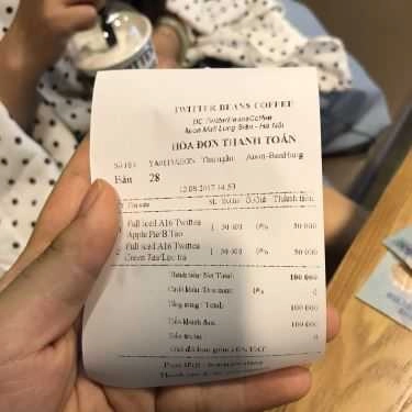 Thực đơn- Twitter Beans Coffee - AEON Mall Long Biên