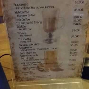 Thực đơn- Unik Cafe
