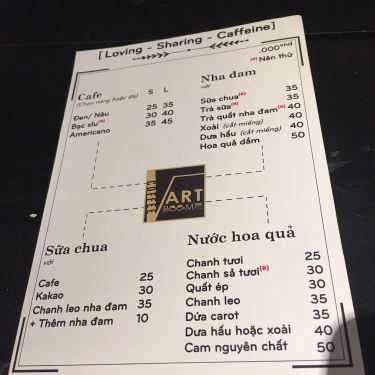 Thực đơn- Cafe V-Art Working Space