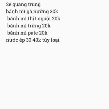 Thực đơn- Van Yen Art Cafe - Quang Trung