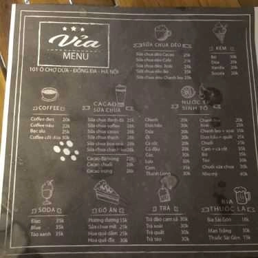 Thực đơn- Vỉa Coffee & Juice