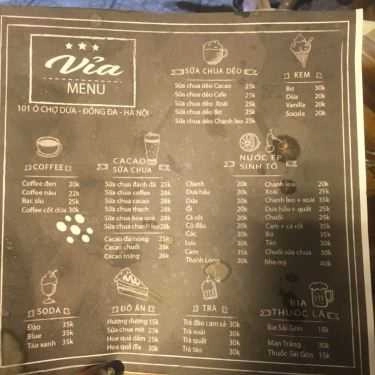 Thực đơn- Vỉa Coffee & Juice