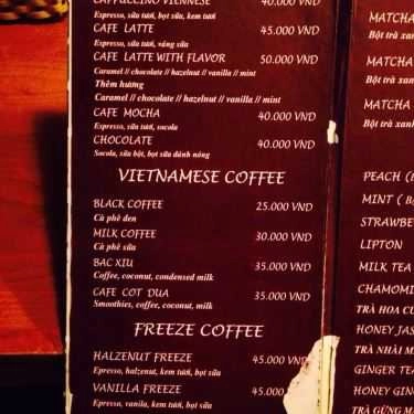 Thực đơn- Vici Coffee - Đường Thành