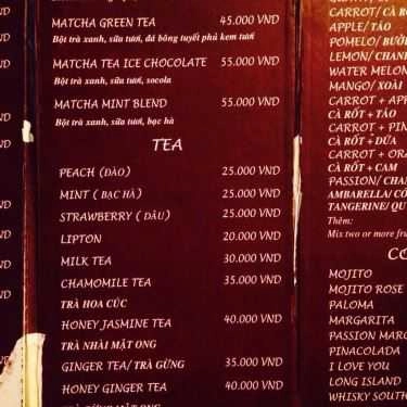 Thực đơn- Vici Coffee - Đường Thành