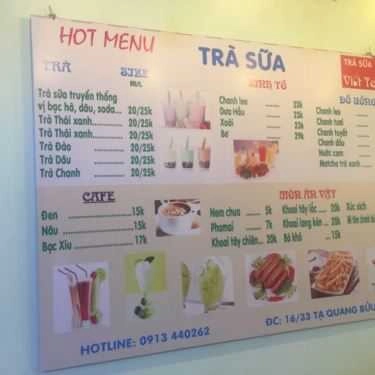 Thực đơn- Cafe Viet Tea - Trà Sữa Nhà Làm