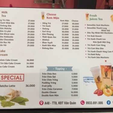 Thực đơn- Cafe Vili - Tea & Cake