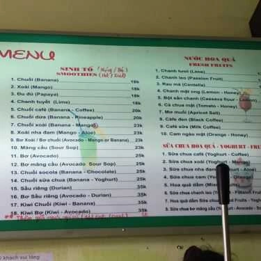 Thực đơn- Cafe Vitamin Store - Fresh Fruit Juices & Salads