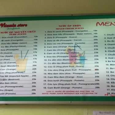 Thực đơn- Cafe Vitamin Store - Fresh Fruit Juices & Salads