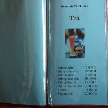 Thực đơn- Vô Thường Cafe - Cafe Bus