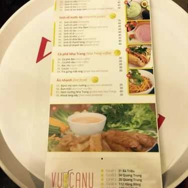 Thực đơn- Cafe Vu Canu - Sinh Tố & Nước Ép - Quang Trung