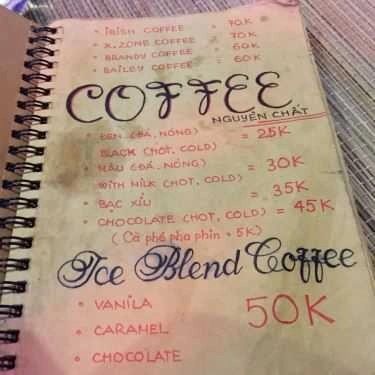Thực đơn- X.zone Cafe - X98 Hoàng Cầu