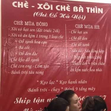 Thực đơn- Cafe Bà Thìn - Xôi Chè & Bánh Trôi