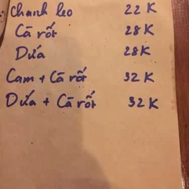 Thực đơn- Xóm Cà Phê