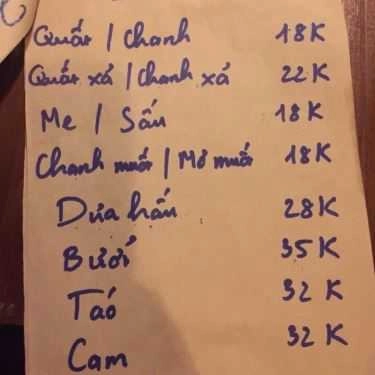 Thực đơn- Xóm Cà Phê