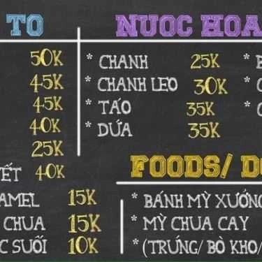 Thực đơn- Xưởng 39 Cafe