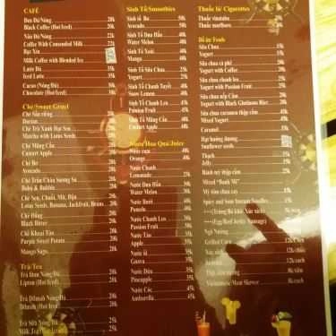 Thực đơn- Xưởng 39 Cafe