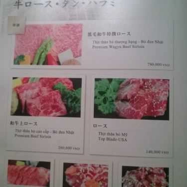 Thực đơn- Nhà Hàng Yakiniku Sakura - Cầu Giấy