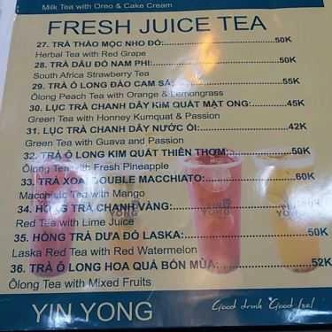 Thực đơn- Cafe Yin Yong Teh & Kopi Singapore