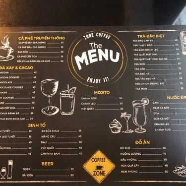 Thực đơn- Zone Coffee - Phạm Huy Thông