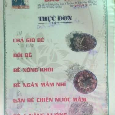 Thực đơn- Bê Thui Bảo Trang