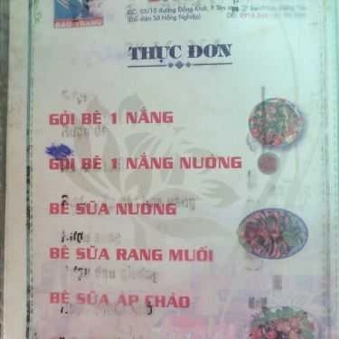 Thực đơn- Bê Thui Bảo Trang