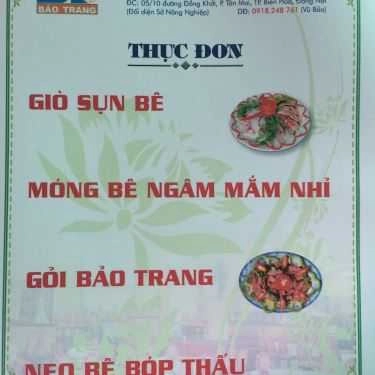 Thực đơn- Bê Thui Bảo Trang