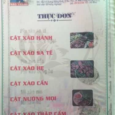 Thực đơn- Bê Thui Bảo Trang