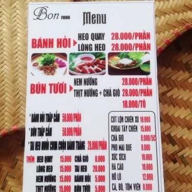 Thực đơn- Quán Ăn Bon Food & Drink