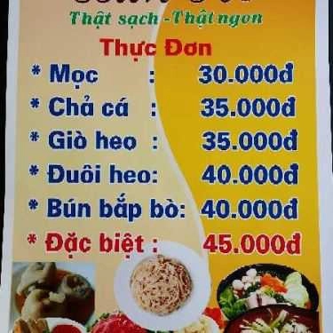 Thực đơn- Bún Hồ - Trương Định