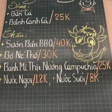 Thực đơn- Cậu Bờm - Bún Cá, Sườn Bản BBQ & Bánh Mì Thịt Nướng Campuchia